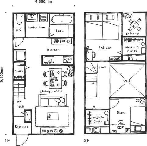 ライフレーベル（LIFE LABEL） ブランド ゼロキューブ ミニ（ZERO-CUBE MINI） 間口2.5間タイプ 2LDK間取り