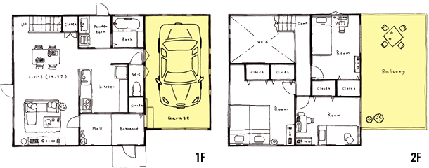 ZERO-CUBE+GARAGE(ゼロキューブプラスガレージ)3LDK間取り