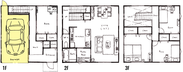 ZERO-CUBE+INNER GARAGE(ゼロキューブプラスインナーガレージ)4LDK間取り