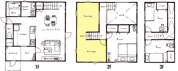 ZERO-CUBE+STORAGE(ゼロキューブプラスストレージ)3SLDK間取り